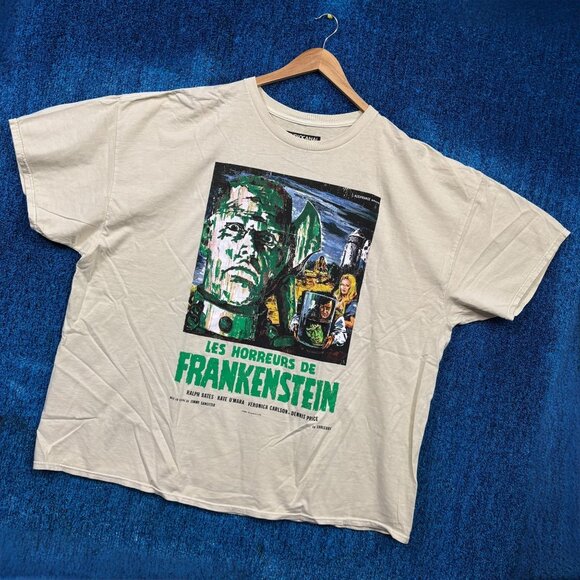 Frankenstein Les Horronus Beige Horror T-Shirt Size 3XL - Picture 3 of 4